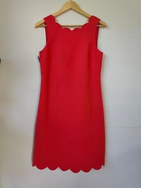 *Petite Friendly* J.Crew Scalloped Sheath Dress - Vibrant Red - Size 6